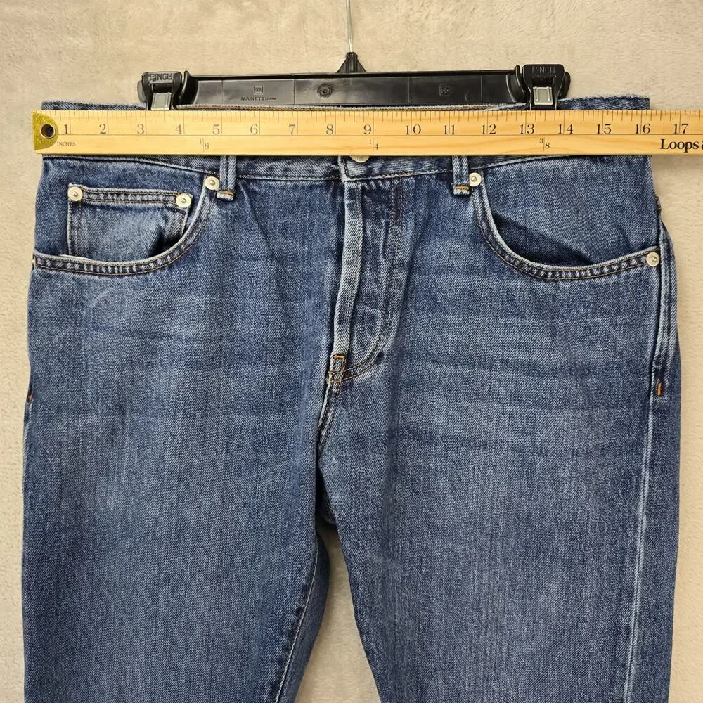 Officine Generale Blue Denim Jeans Mems 31 (Fits 32x31) 5-Pocket Button Fly